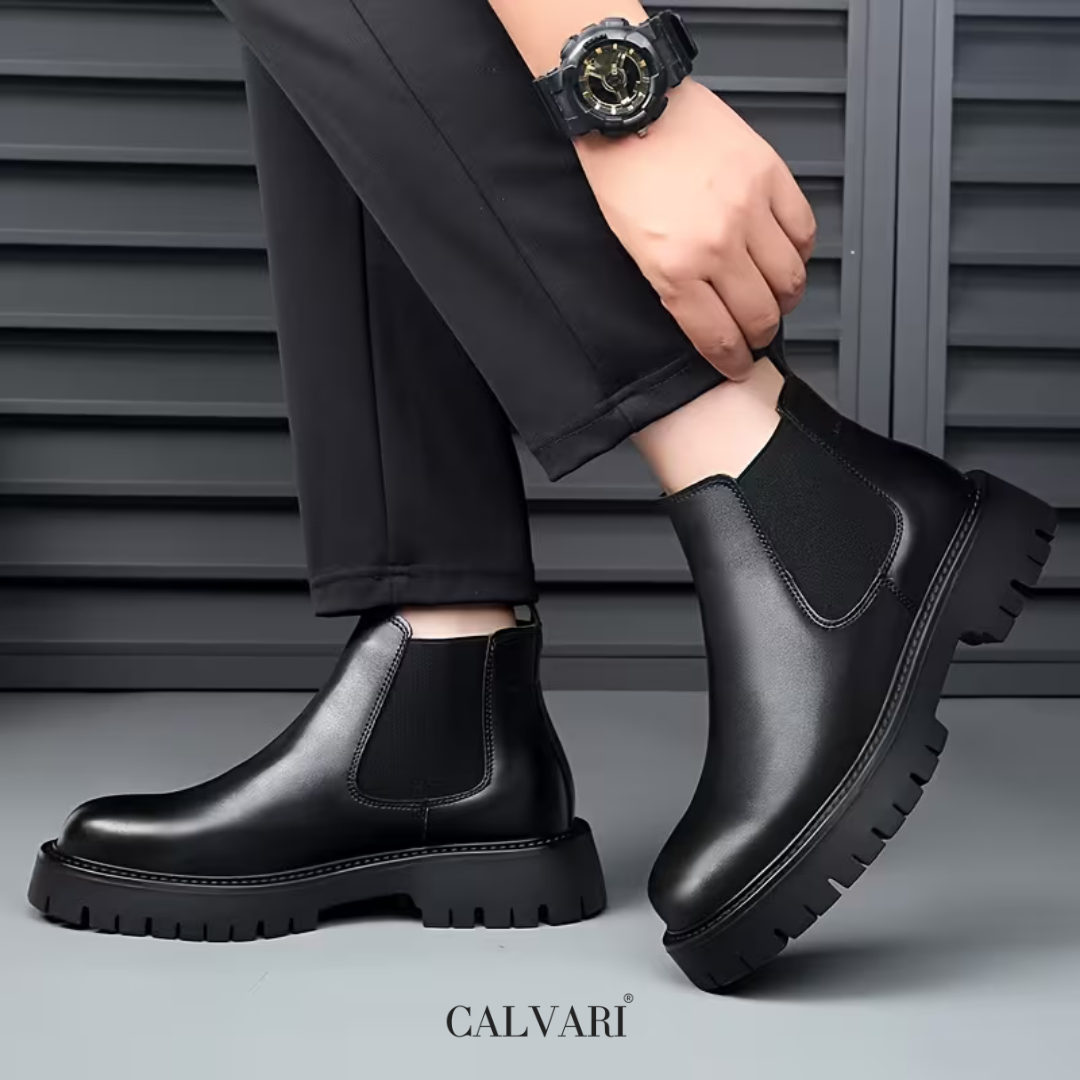 Boots Homme en Cuir  - Semelles Tres Confortable