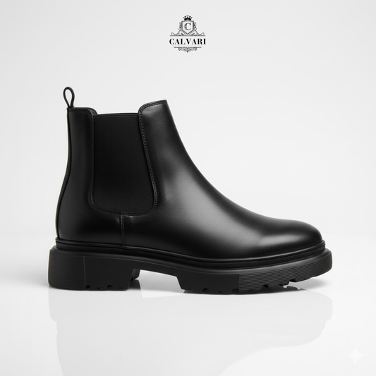Calvari Chelsea Black Leather