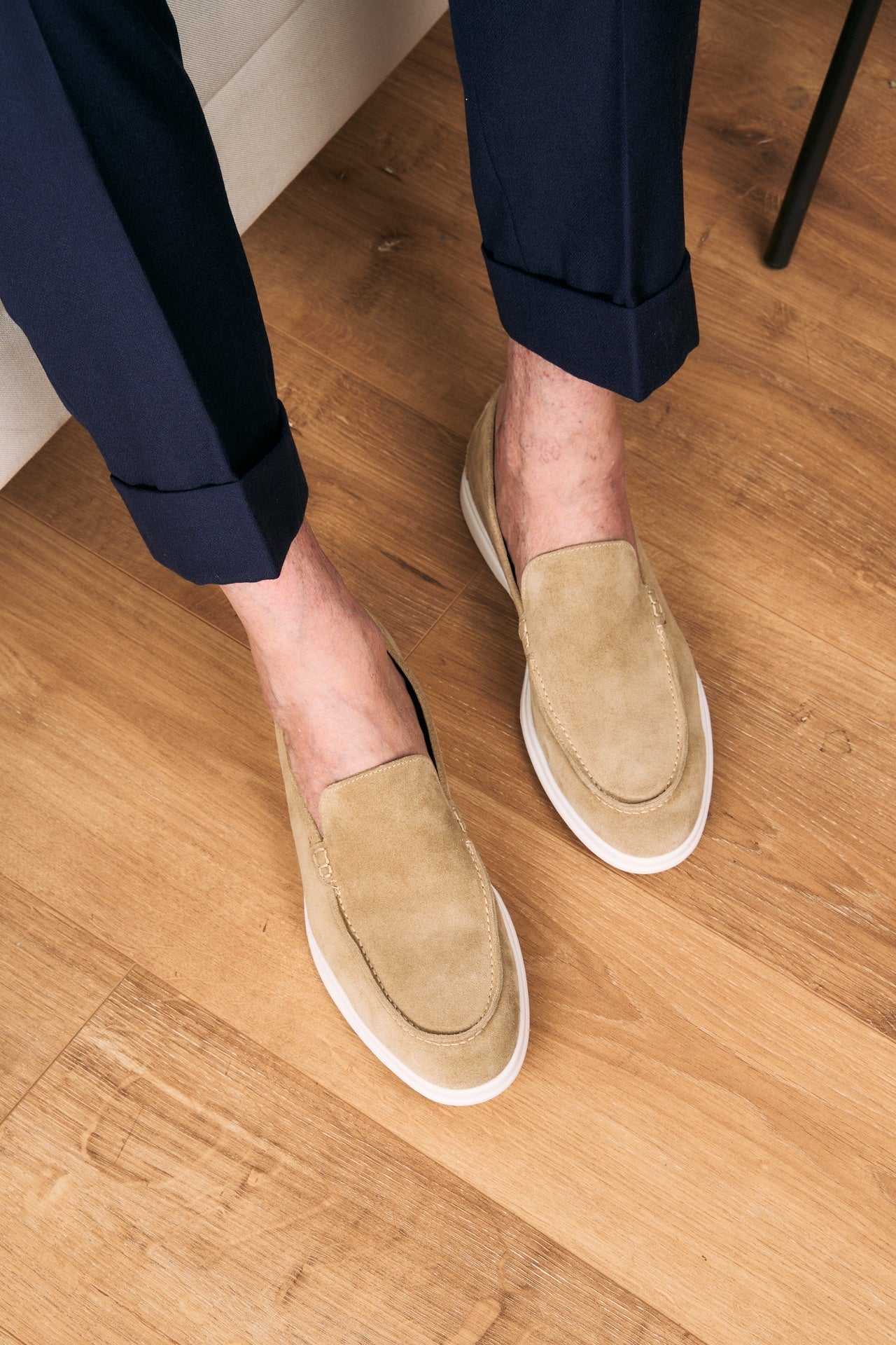 Mocassins Été Daim Italien – Beige Classique Intemporel