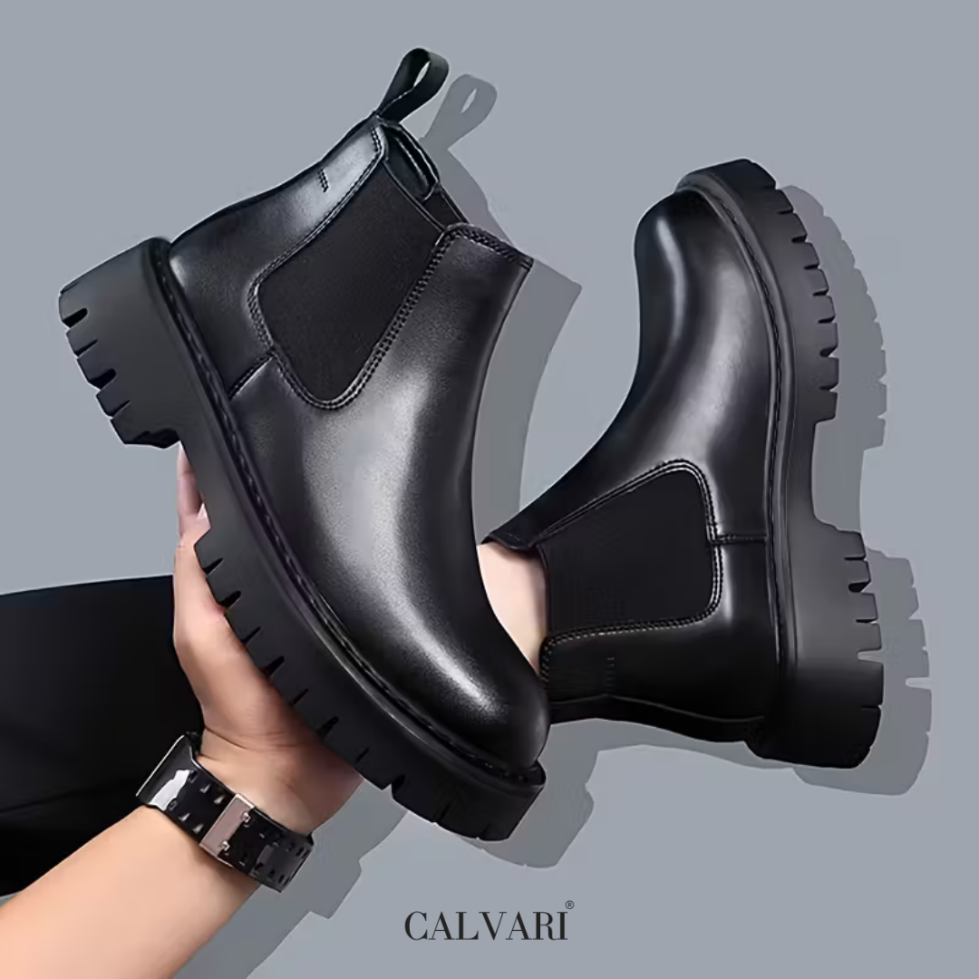 Boots Homme en Cuir  - Semelles Tres Confortable