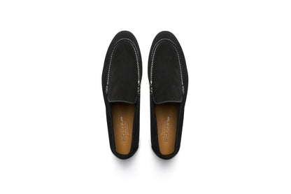 Mocassins Été Daim Italien – Noir Élégance