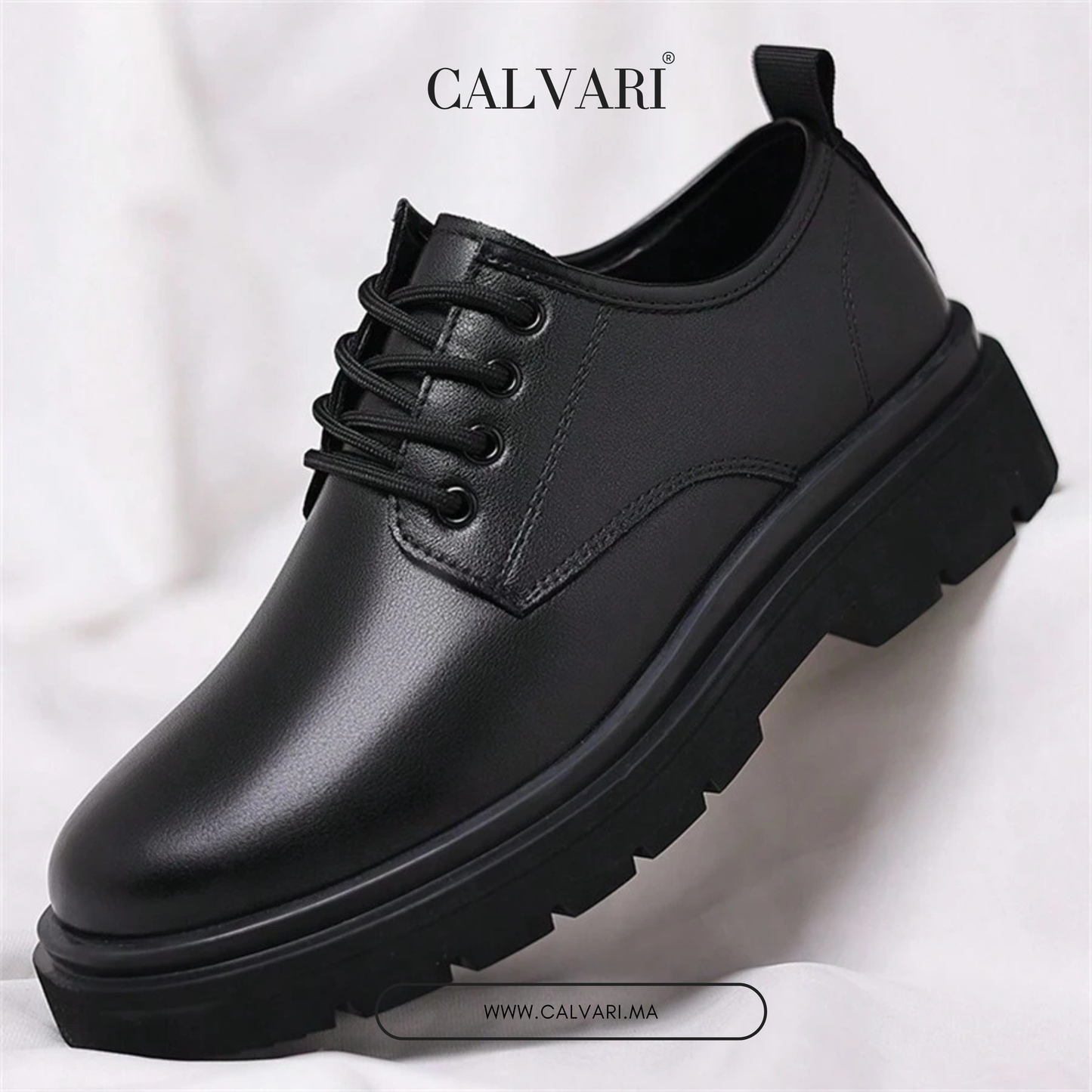 Derby Noir Premium à Semelle confortable