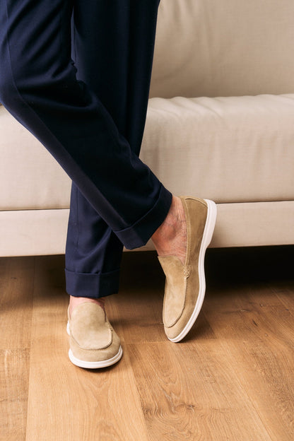 Mocassins Été Daim Italien – Beige Classique Intemporel