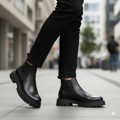 Boots Homme en Cuir  - Semelles Tres Confortable